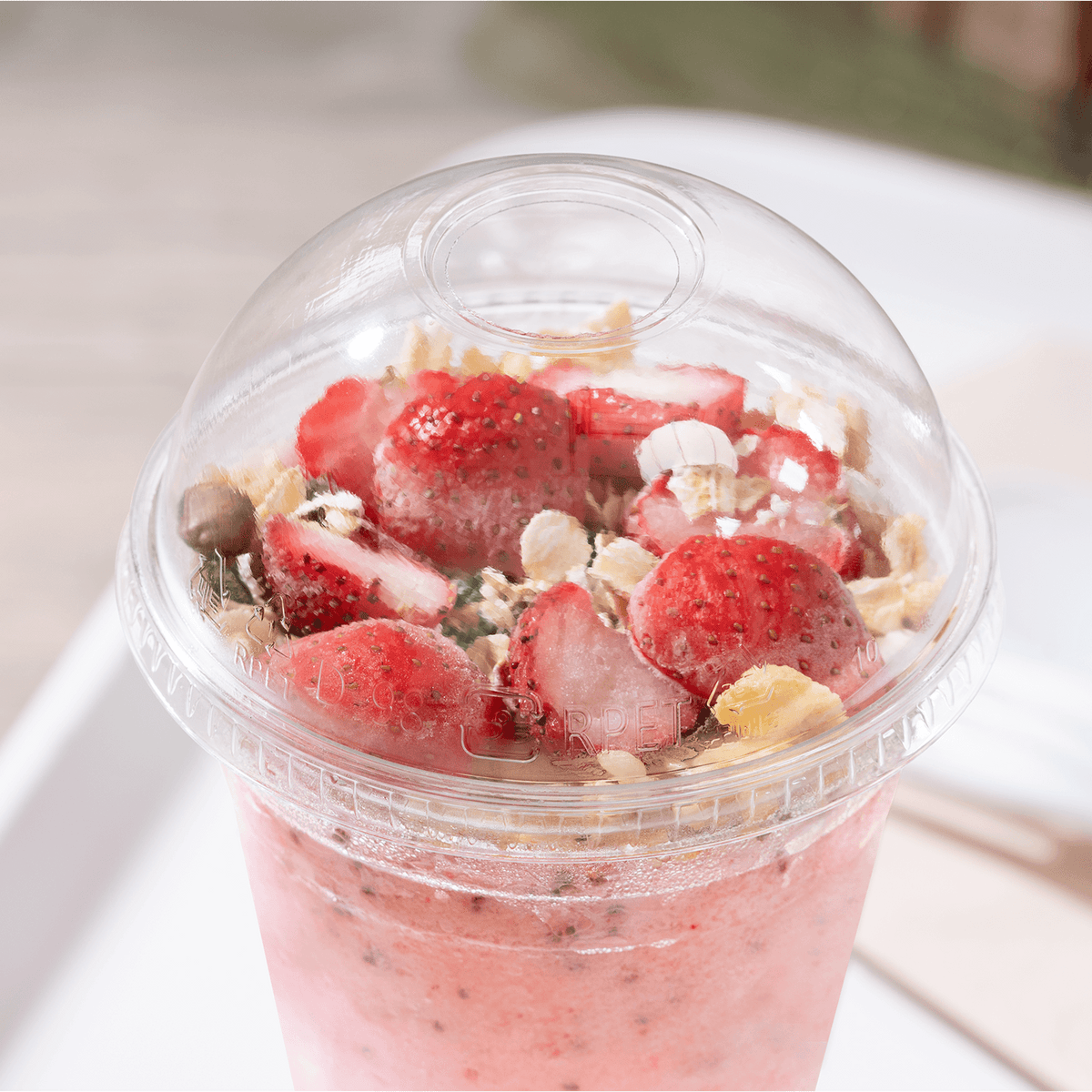 Karat Plastic Cup Dome Lids, 98 mm, RPET, Clear — 1,000 ct