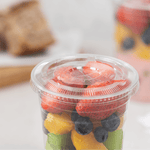 Karat Plastic Cup Flat Lids, 98 mm, RPET, Clear — 1,000 ct