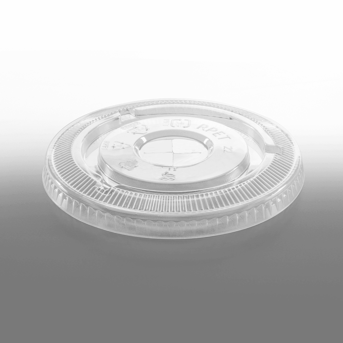 Karat Plastic Cup Flat Lids, 98 mm, RPET, Clear — 1,000 ct — product photo 2