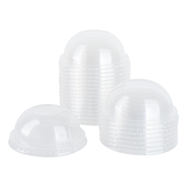 Karat Plastic Dome Cup Lids, PET, No Hole, 90 mm — 1,000 ct — product photo 3