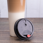Karat Plastic Dome Sip Lids, 90 mm, For 16/24 oz Tall Premium PP Cups, Black — 1,000 ct