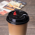 Karat Plastic Dome Sip Lids, 90 mm, For 16/24 oz Tall Premium PP Cups, Black — 1,000 ct — product photo 3