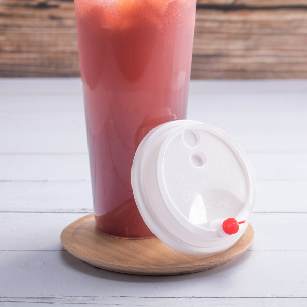 Karat Plastic Dome Sip Lids, 90 mm, For 16/24 oz Tall Premium PP Cups, White — 1,000 ct