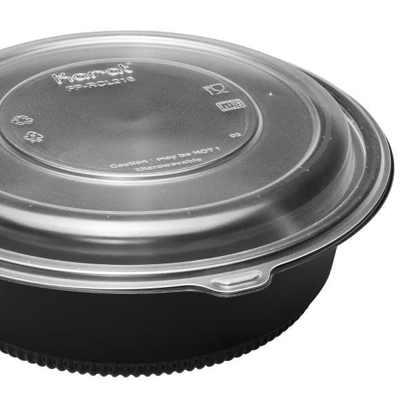 Karat PP Lid for 32 & 48 oz PP Round Microwaveable Container, Translucent — 150 ct — product photo 6