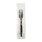 Karat PP Plastic Heavy Weight Cutlery Kits (Fork, 1-ply Napkin), Black — 500 sets — product photo 3
