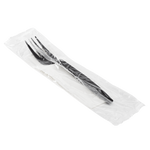 Karat PP Plastic Heavy Weight Cutlery Kits (Fork, 1-ply Napkin), Black — 500 sets — product photo 4