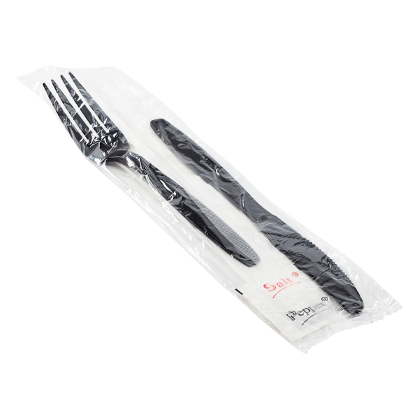 Karat PS Heavy-Weight Cutlery Kits (Knife, Fork, 1-ply Napkin, Salt, Pepper) — 250 sets — product photo 3