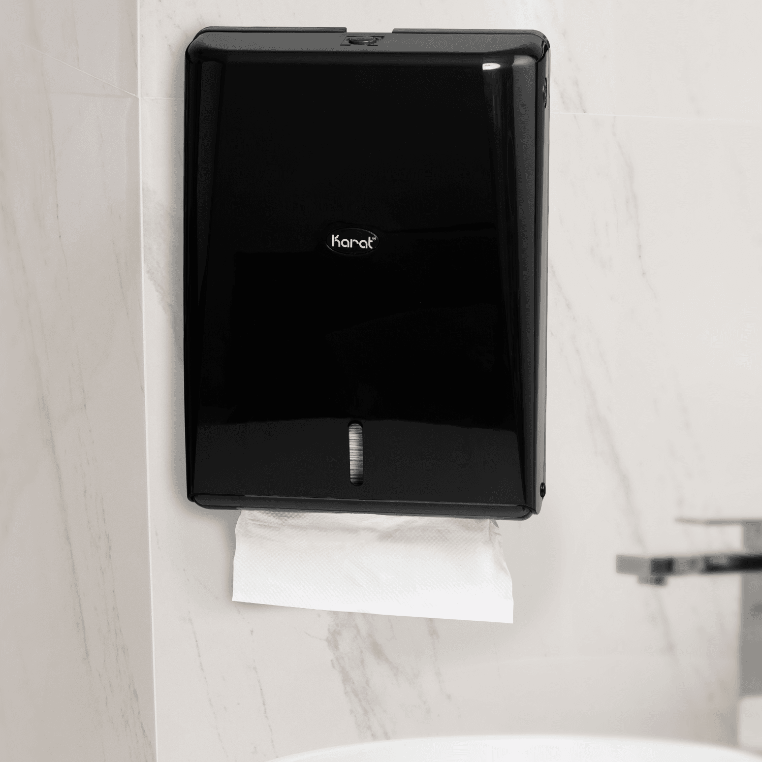 Karat Standard Multi-Fold Paper Towel Dispenser, Black — 1 unit