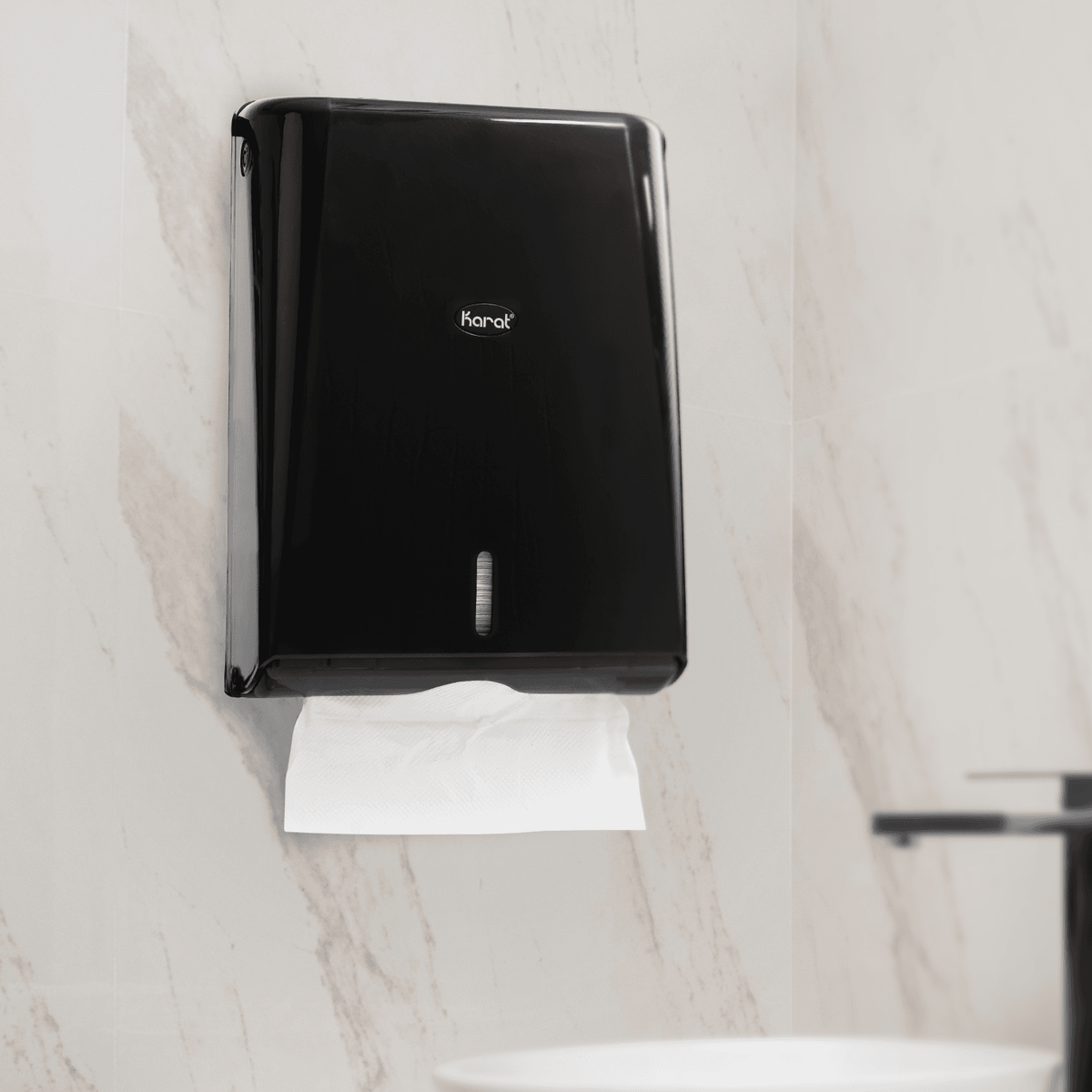 Karat Standard Multi-Fold Paper Towel Dispenser, Black — 1 unit — product photo 4