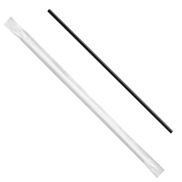 Karat Stir Straws, Individually Wrapped, Black (5.75") — 10,000 ct — product photo 2