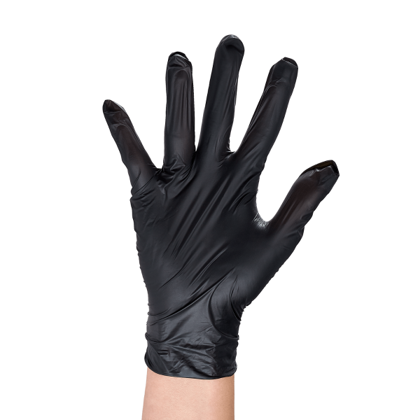 Karat Synthetic Vinyl Gloves, Latex-Free, Powder-Free, Black, Medium — 1,000 ct — product photo 3