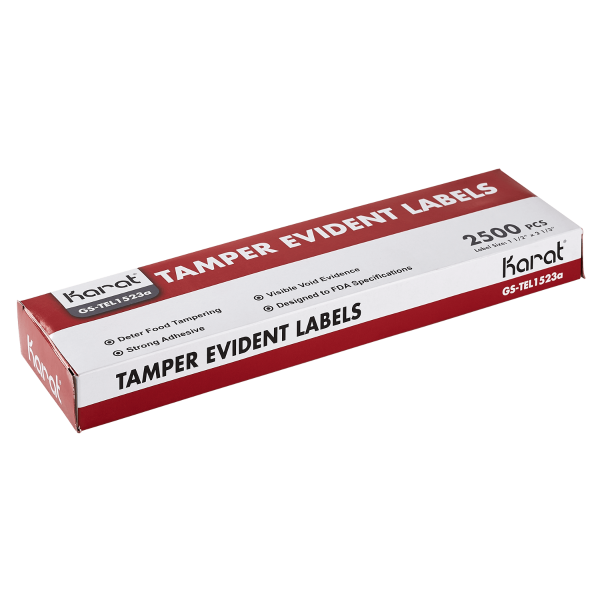 Karat Tamper Evident Labels (1 1/2” x 2 1/3”) — 2,500 ct — product photo 2