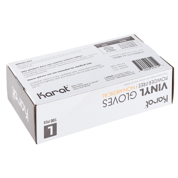 Karat Vinyl Gloves, Latex-Free, Powder-Free, Black, Large — 1,000 ct — product photo 5