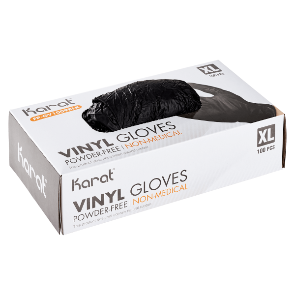 Karat Vinyl Gloves, Latex-Free, Powder-Free, Black, X-Large — 1,000 ct — product photo 5