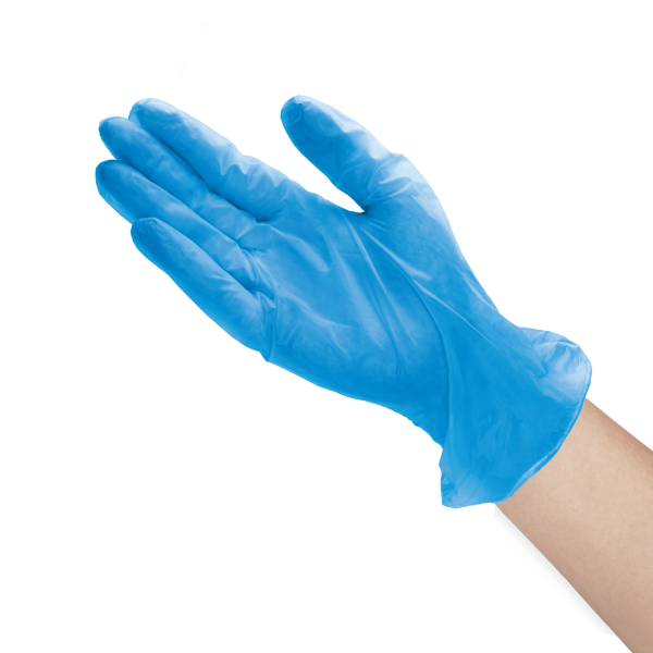 Karat Vinyl Gloves, Latex-Free, Powder-Free, Blue, Medium — 1,000 ct — product photo 2