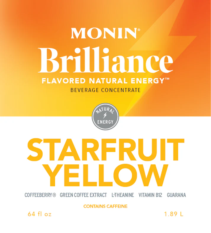Monin Brilliance Starfruit Yellow Natural Energy — Bottle (64oz) — product photo 2