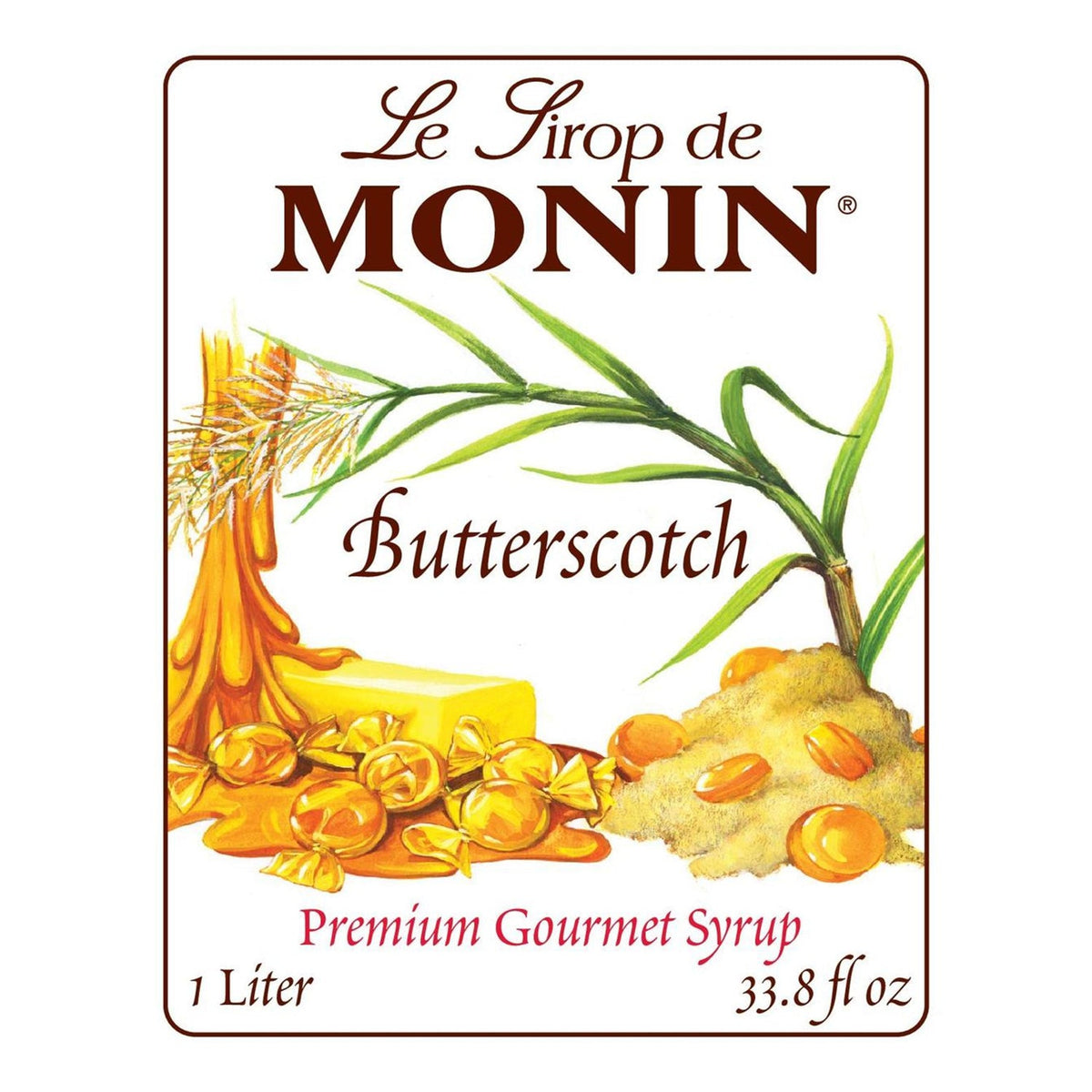 Monin Butterscotch Syrup — Bottle (1L) — product photo 2
