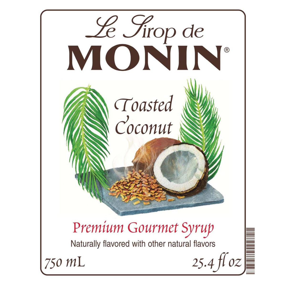 Monin Toasted Coconut Syrup — Bottle (750mL) — product photo 2