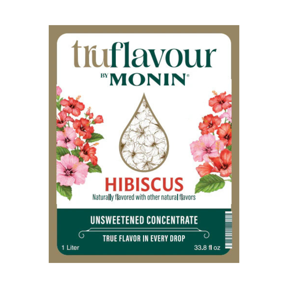 Monin TruFlavour Unsweetened Hibiscus Concentrate — Bottle (1.0 L) — product photo 2