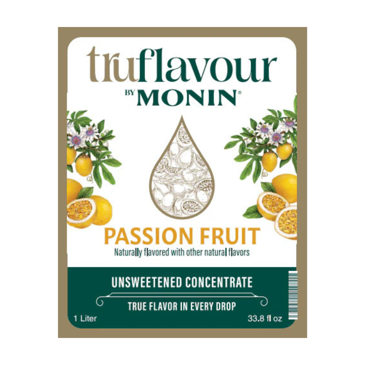 Monin TruFlavour Unsweetened Passion Fruit Concentrate — Bottle (1.0 L) — product photo 2