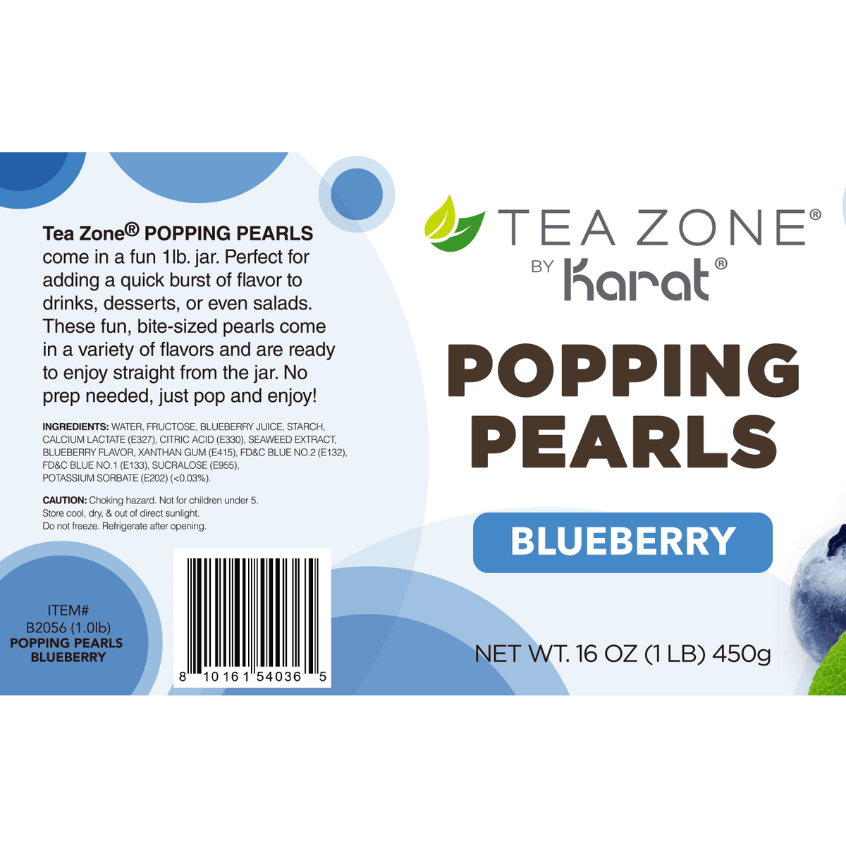 Tea Zone Blueberry POPPING PEARLS (1 lb each) — 12 Jars — product photo 11