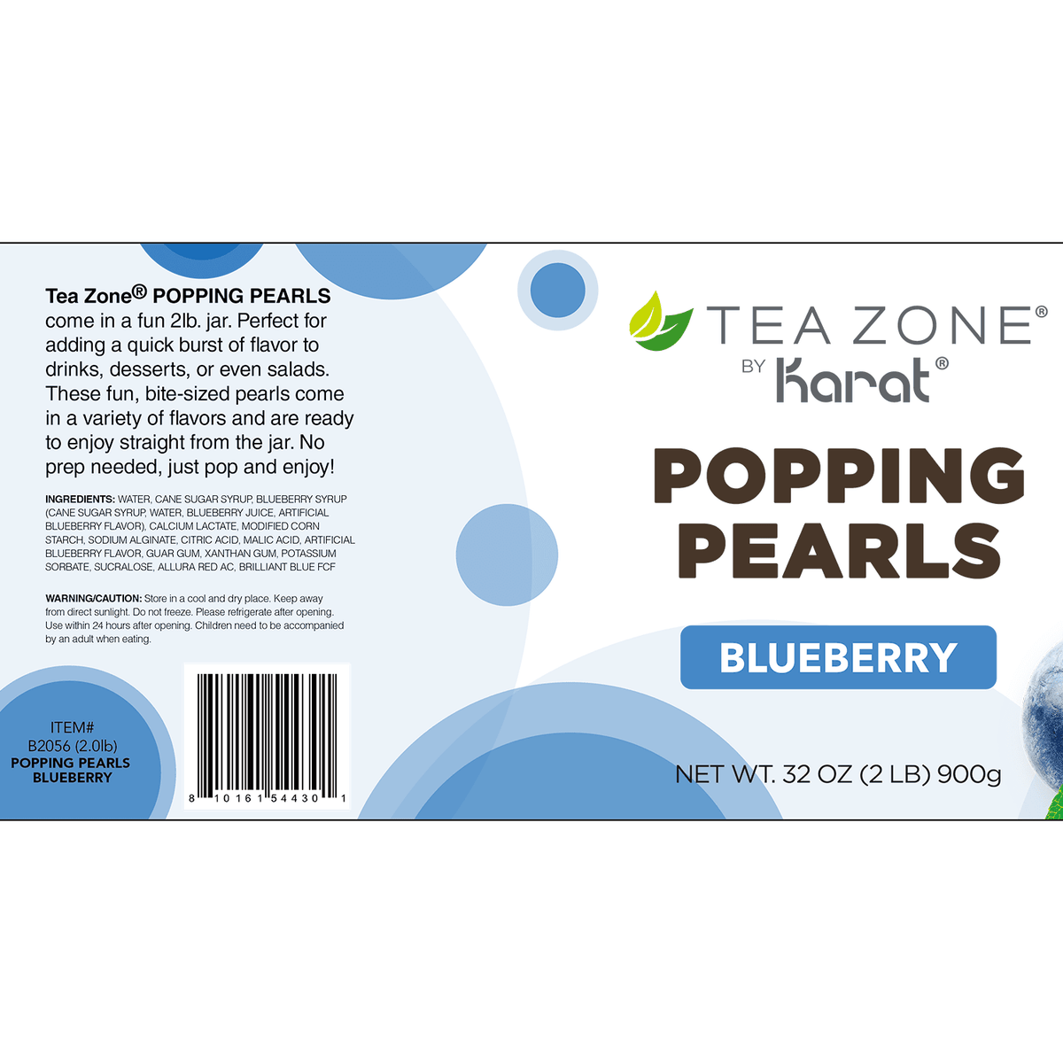 Tea Zone Blueberry POPPING PEARLS (2 lb each) — 12 Jars — product photo 10