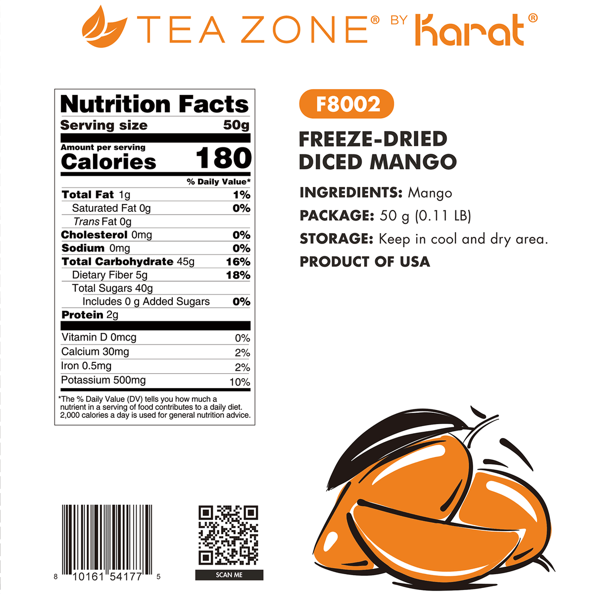Tea Zone Freeze-Dried Mango, Diced — Bag — product photo 7