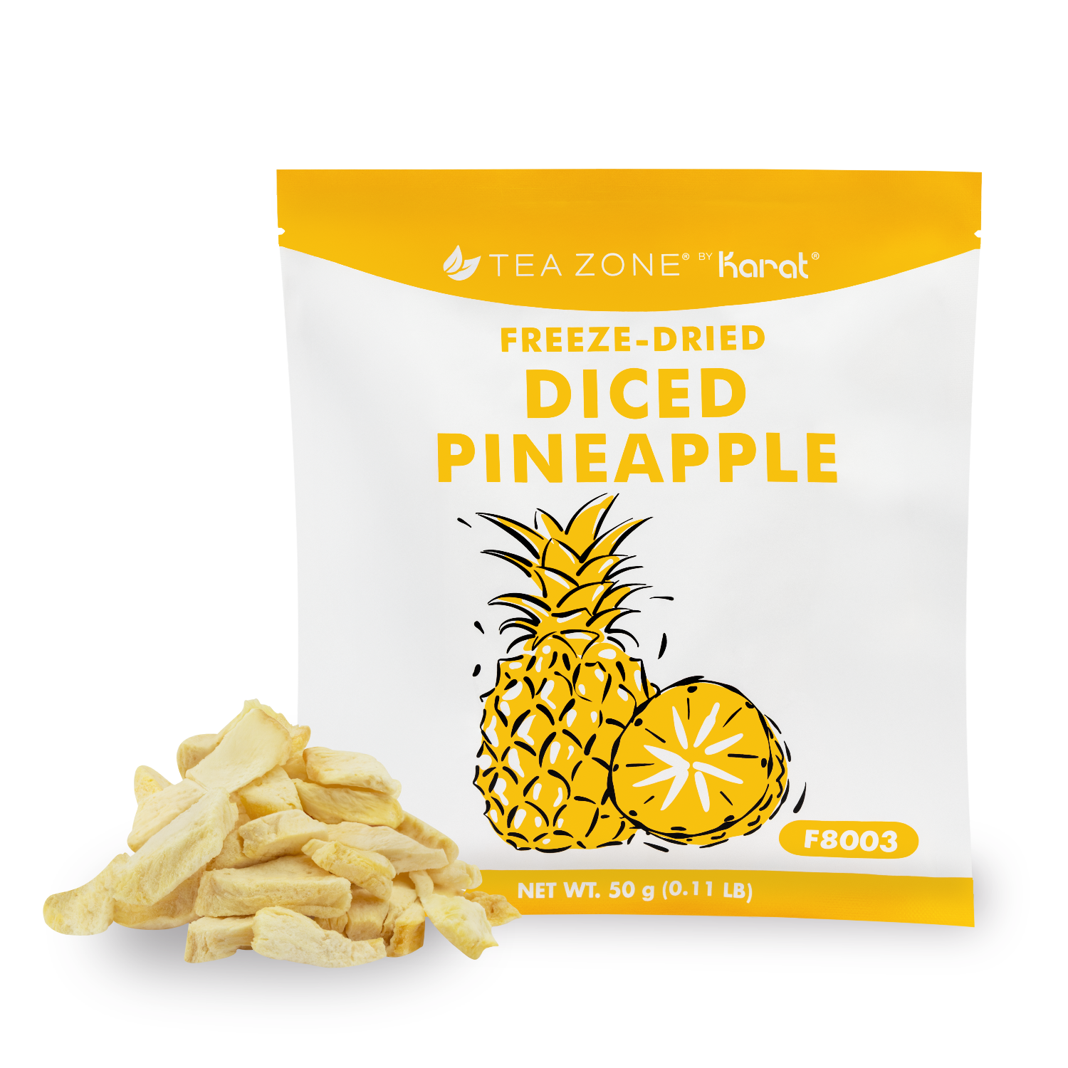 Tea Zone Freeze-Dried Pineapple, Diced — Bag
