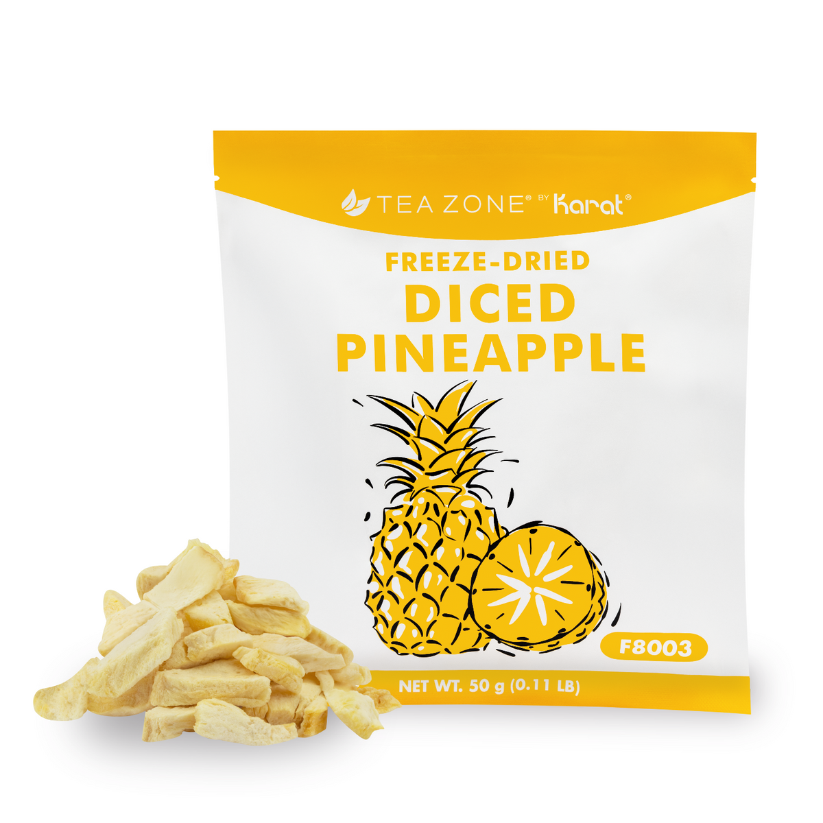 Tea Zone Freeze-Dried Pineapple, Diced — Bag