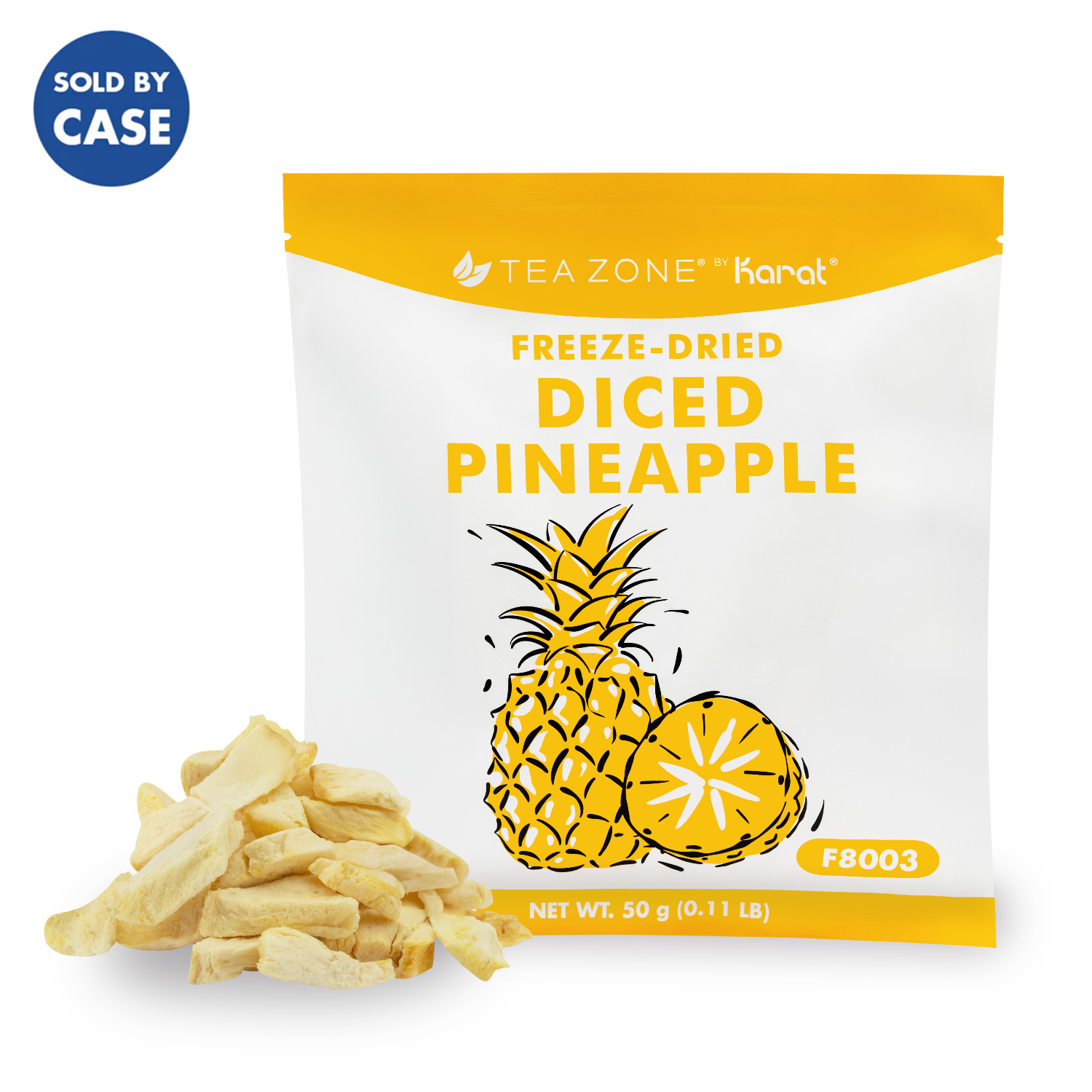 Tea Zone Freeze-Dried Pineapple, Diced — Case of 12 bags