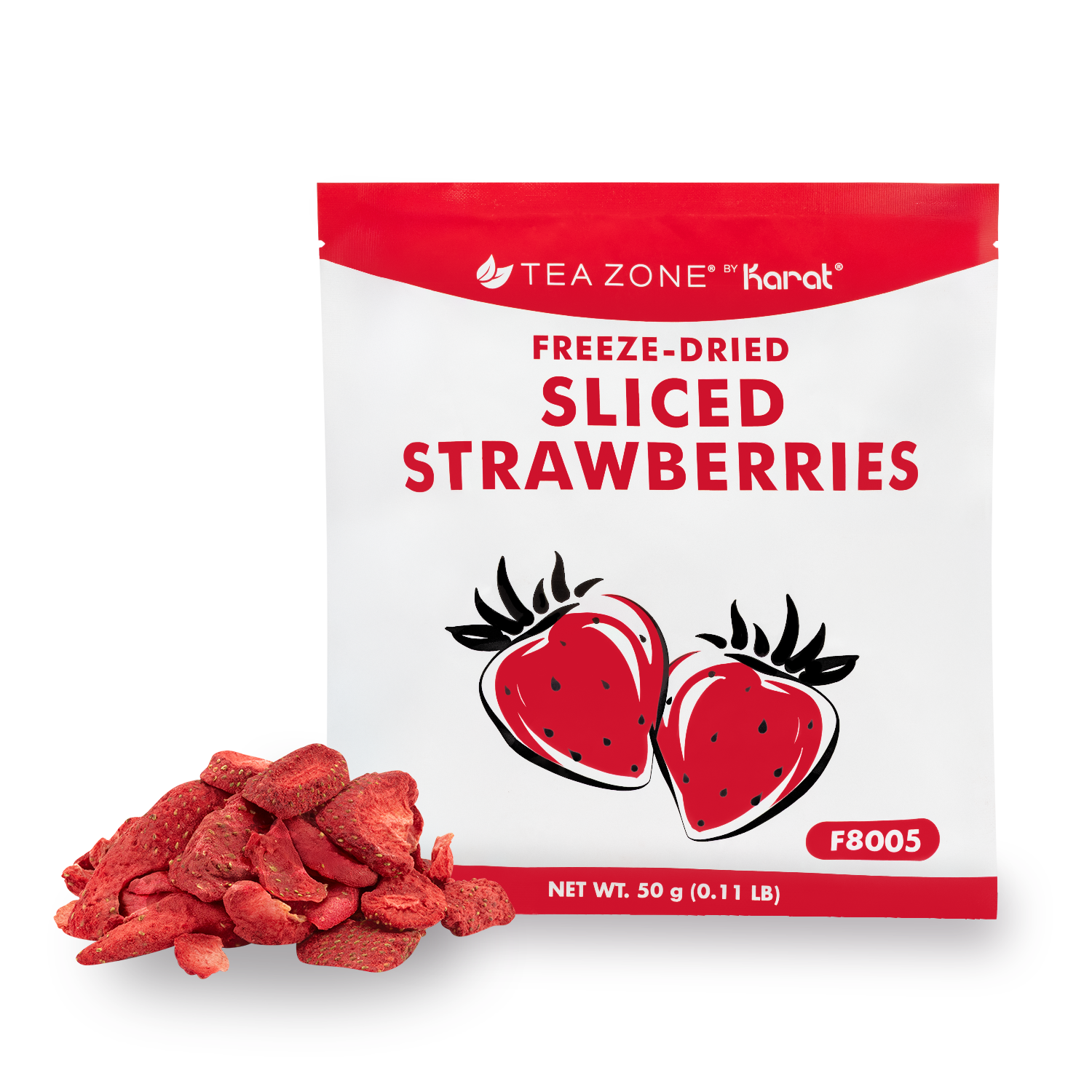 Tea Zone Freeze-Dried Strawberry, Sliced — Bag