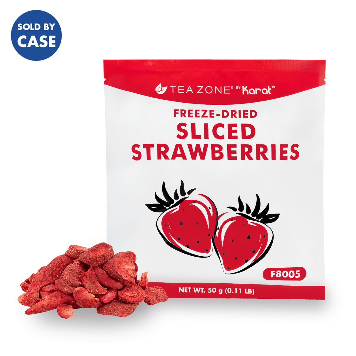 Tea Zone Freeze-Dried Strawberry, Sliced — Case of 12 bags