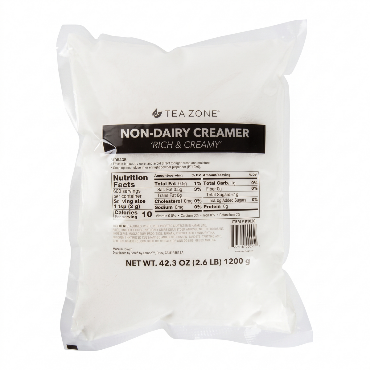 Tea Zone Non-Dairy Creamer Original Rich & Creamy — Bag (2.6lb)