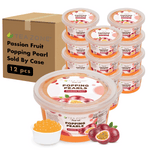 Tea Zone Passion Fruit POPPING PEARLS (1 lb each) — 12 Jars