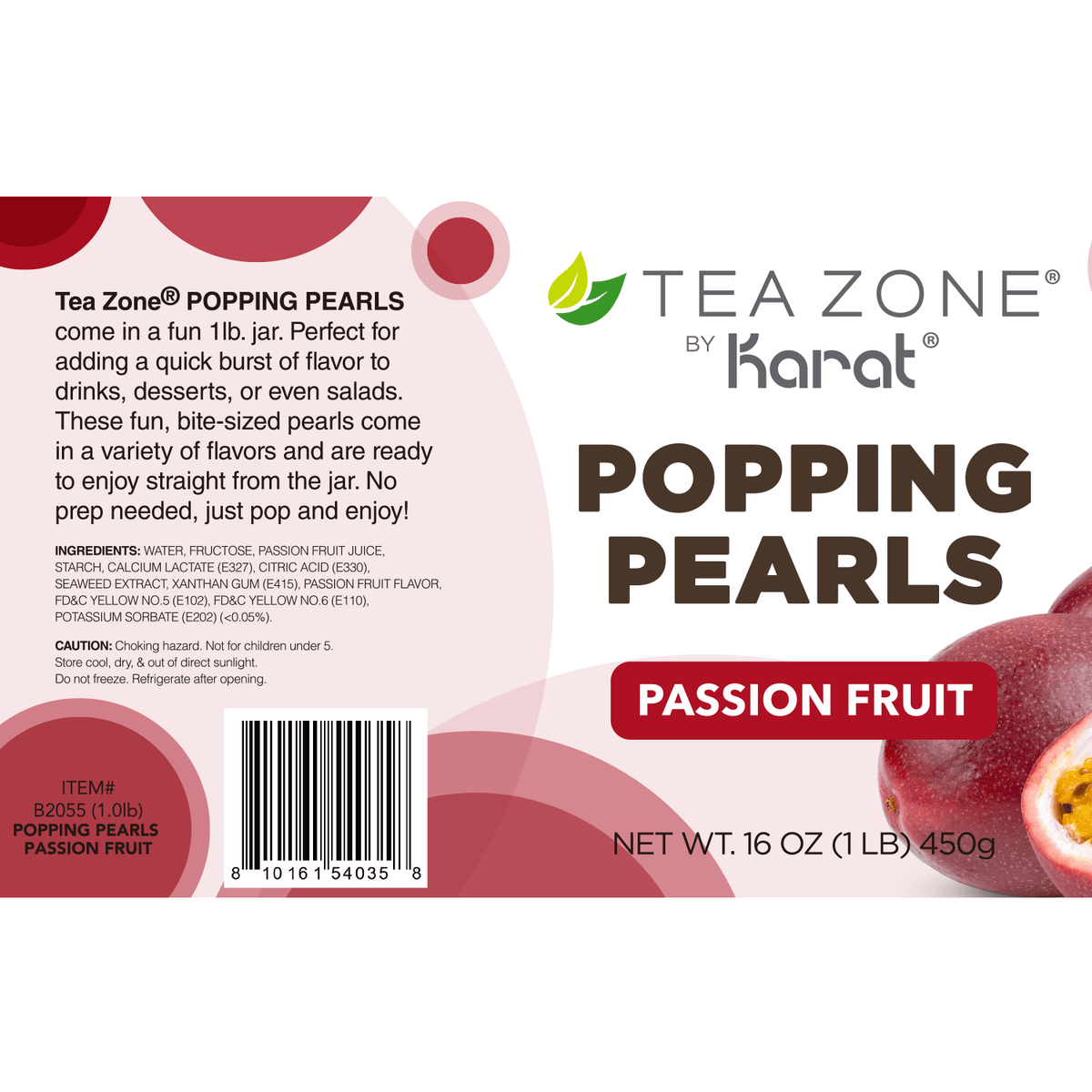 Tea Zone Passion Fruit POPPING PEARLS (1 lb each) — 12 Jars — product photo 9