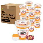 Tea Zone Passion Fruit POPPING PEARLS (2 lb each) — 12 Jars