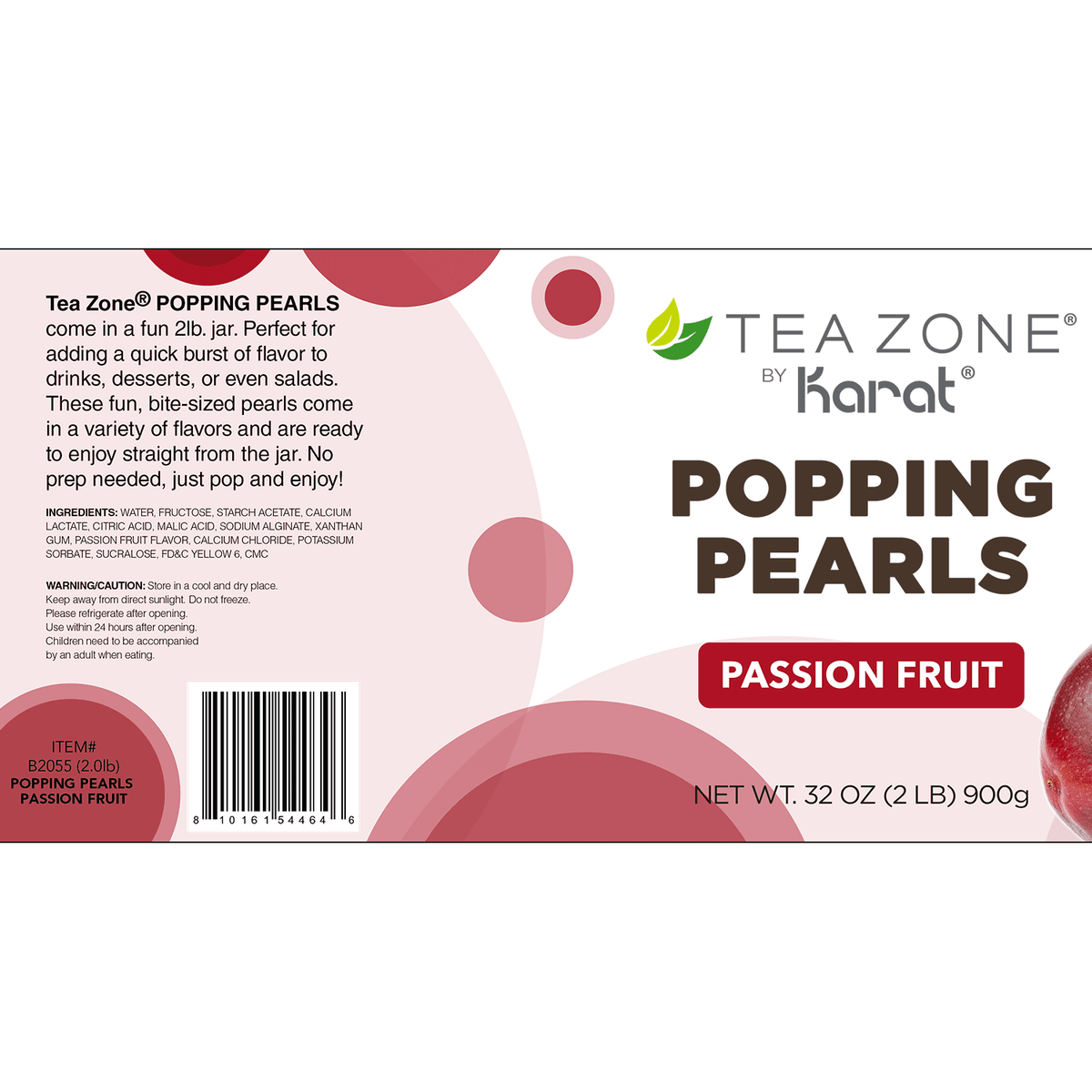 Tea Zone Passion Fruit POPPING PEARLS (2 lb each) — 12 Jars — product photo 8