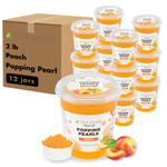 Tea Zone Peach POPPING PEARLS (2 lb each) — 12 Jars