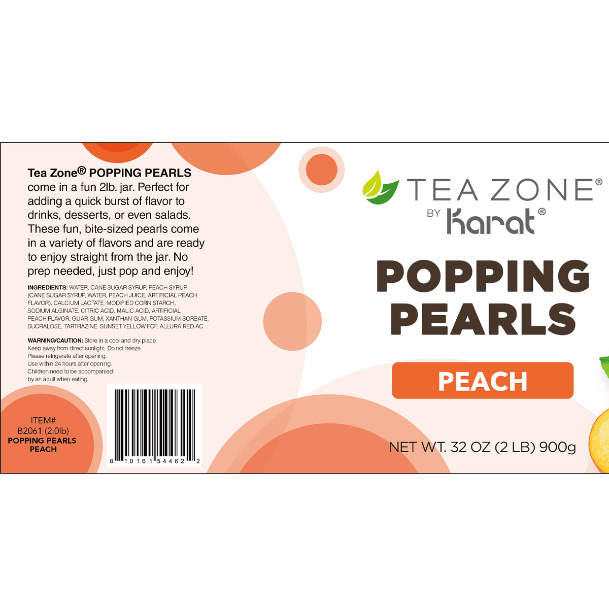 Tea Zone Peach POPPING PEARLS (2 lb each) — 12 Jars — product photo 8
