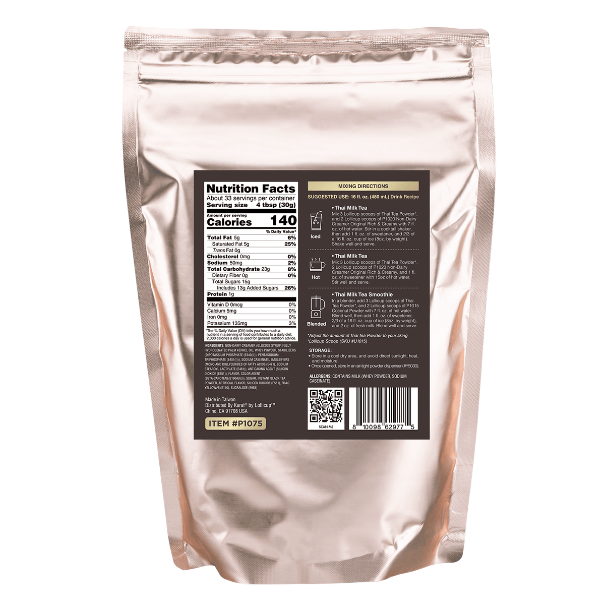 Tea Zone Thai Tea Powder — Bag (2.2 lbs) — product photo 8