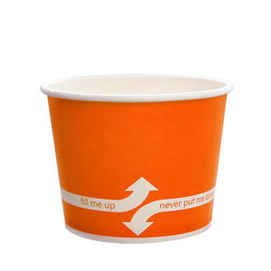 12 oz Paper Food Containers - Orange - 1,000 count - 100mm-Karat
