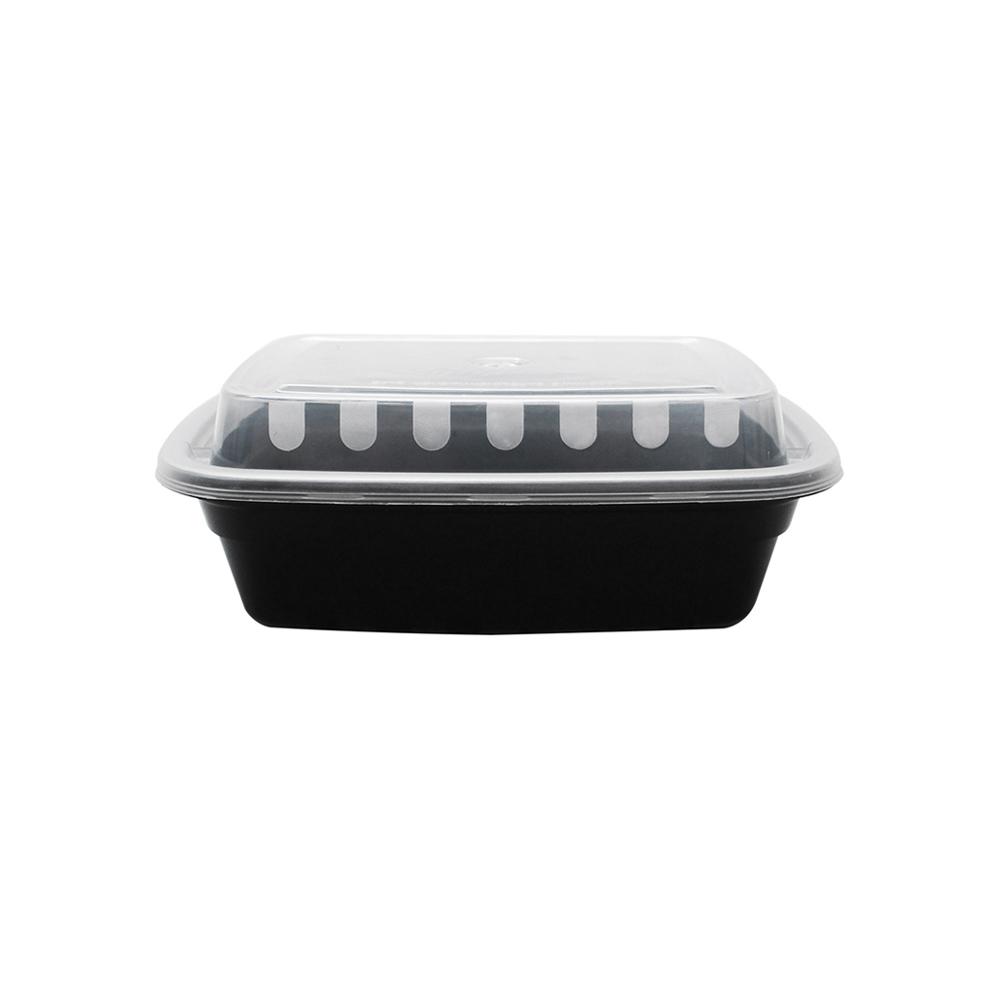12oz PP Microwavable Meal Prep Container - Rectangular Food Containers & Lids - Black - 150 ct-To-Go Packaging-Restaurant Supply Drop-Restaurant Supply Drop