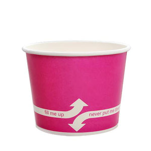 12oz Paper Food Containers - Pink - 1,000 count - 100mm - Karat-Karat