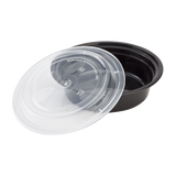 16oz Meal Prep Container - 16 oz Microwavable Round Food Containers & Lids - Black - 150 ct-To-Go Packaging-Karat-Restaurant Supply Drop
