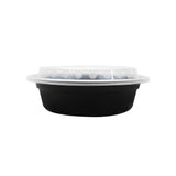 16oz Meal Prep Container - 16 oz Microwavable Round Food Containers & Lids - Black - 150 ct-To-Go Packaging-Karat-Restaurant Supply Drop