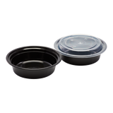 16oz Meal Prep Container - 16 oz Microwavable Round Food Containers & Lids - Black - 150 ct-To-Go Packaging-Karat-Restaurant Supply Drop