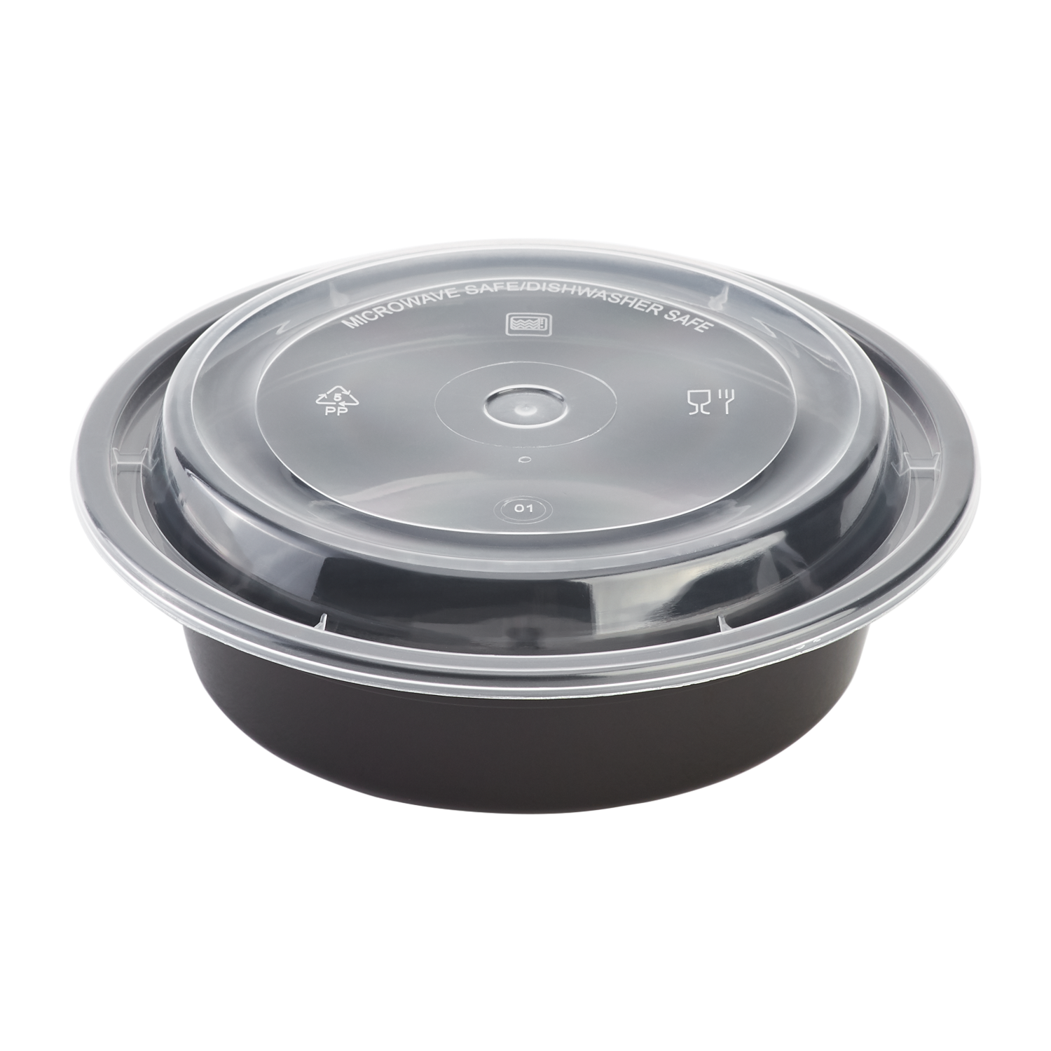 16oz Meal Prep Container - 16 oz Microwavable Round Food Containers & Lids - Black - 150 ct-To-Go Packaging-Karat-Restaurant Supply Drop