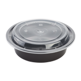 16oz Meal Prep Container - 16 oz Microwavable Round Food Containers & Lids - Black - 150 ct-To-Go Packaging-Karat-Restaurant Supply Drop