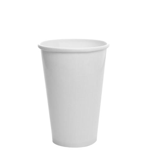 500 Pack - 16 oz. Disposable White Paper Coffee Tea Cups with Lids
