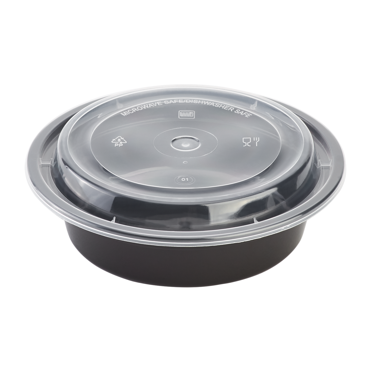 16oz Black Meal Prep Rectangle Single Compartment Food Containers.